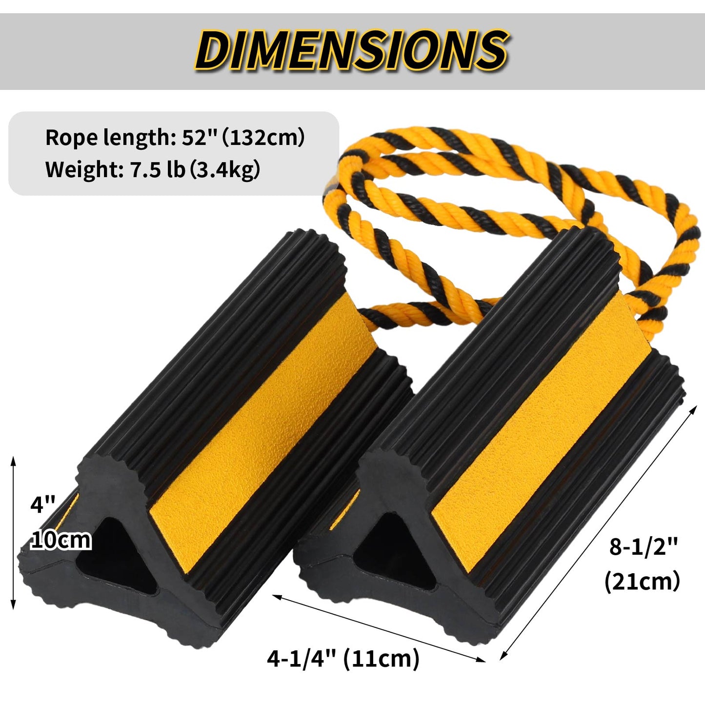 Heavy Duty Rubber Wheel Chock