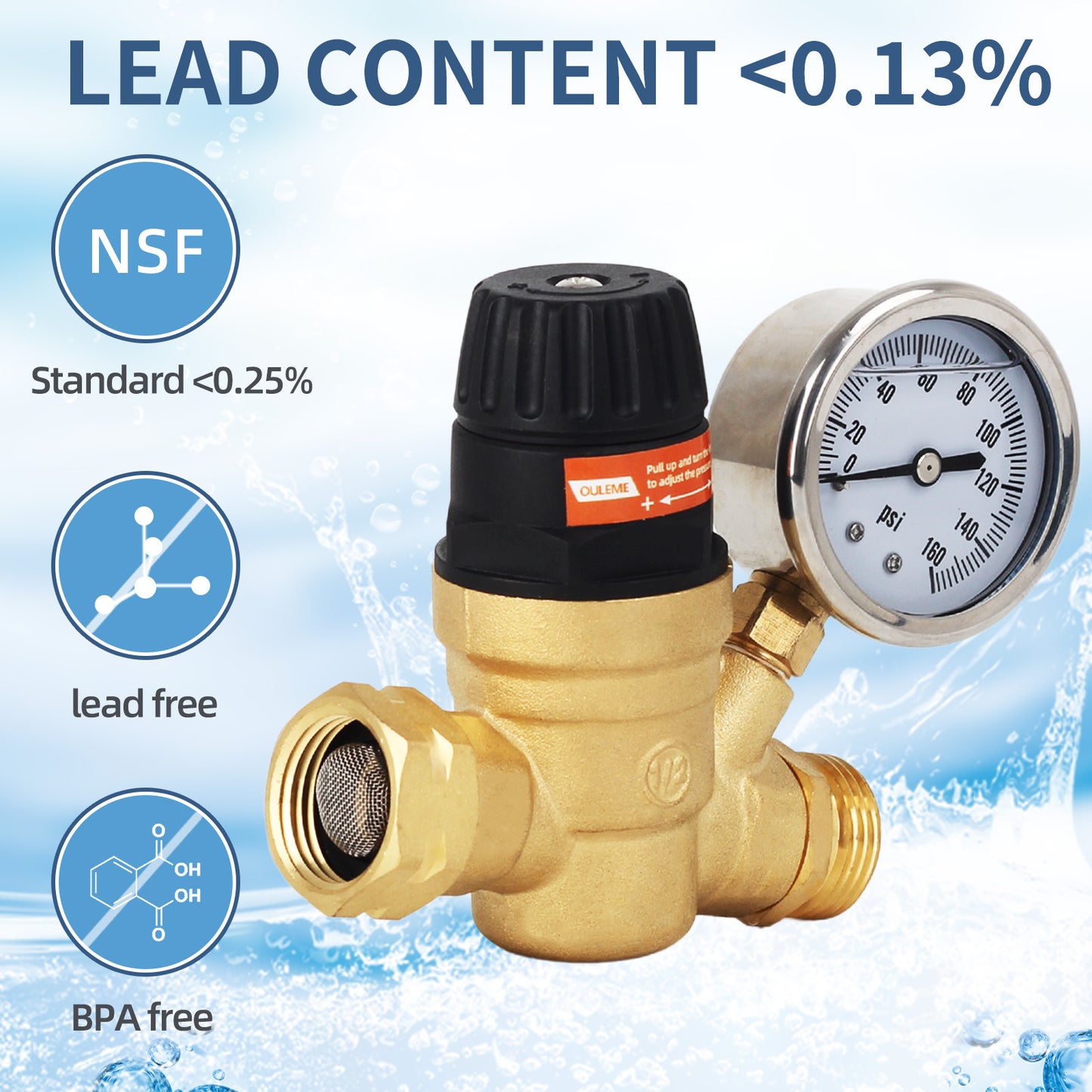 RV Water Pressure Regulator Valve