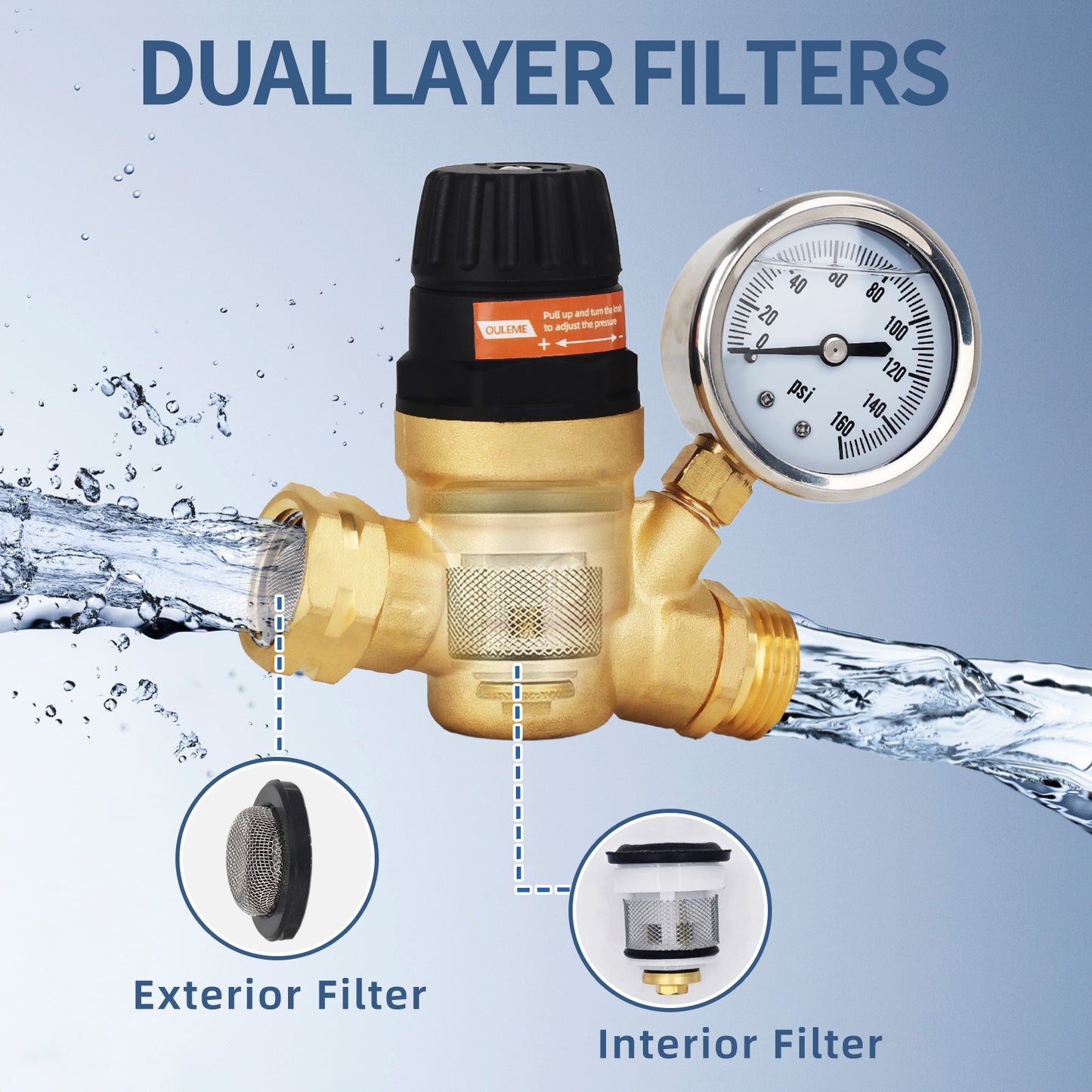RV Water Pressure Regulator Valve