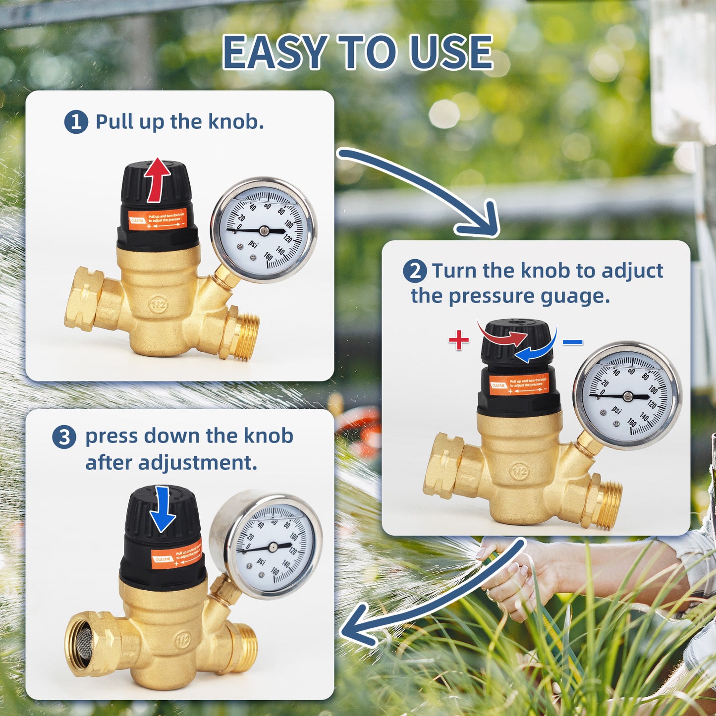 RV Water Pressure Regulator Valve