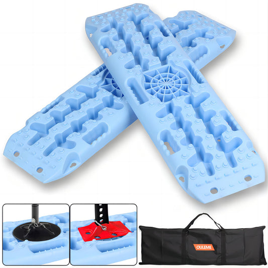 Off-Road Traction Boards with Jack Lift Base, Recovery Board Ramps (Blue),OLM-OTB12P-U