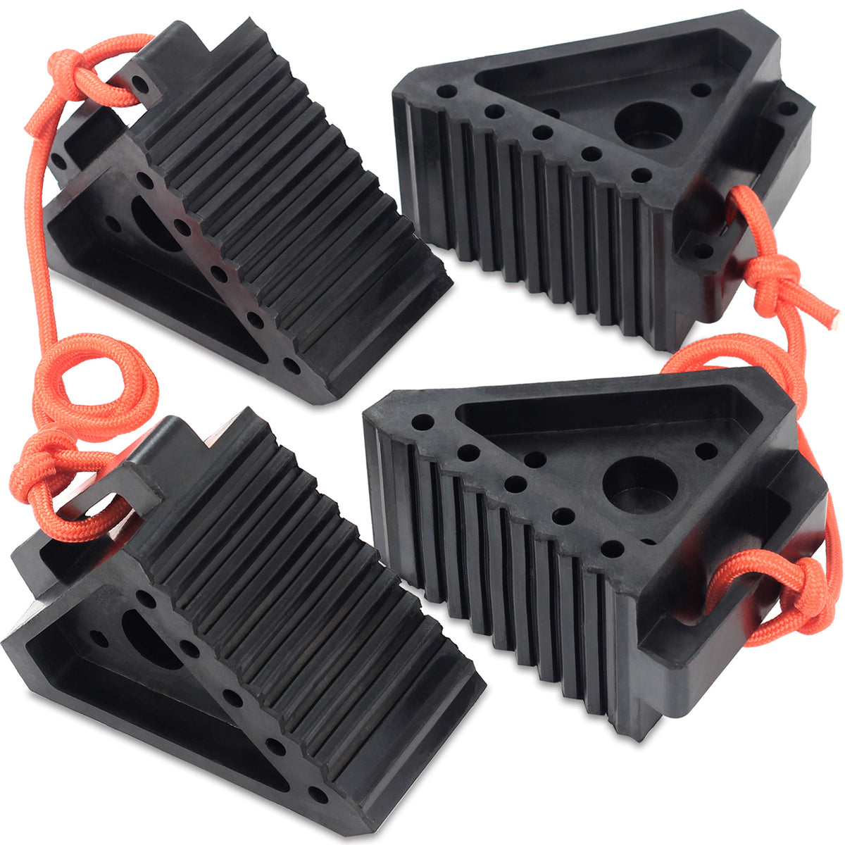 Premium Rubber Wheel Chock with Carry Handle, Solid RV Tire Chock for Camper, 8.5" x 4" x 6"