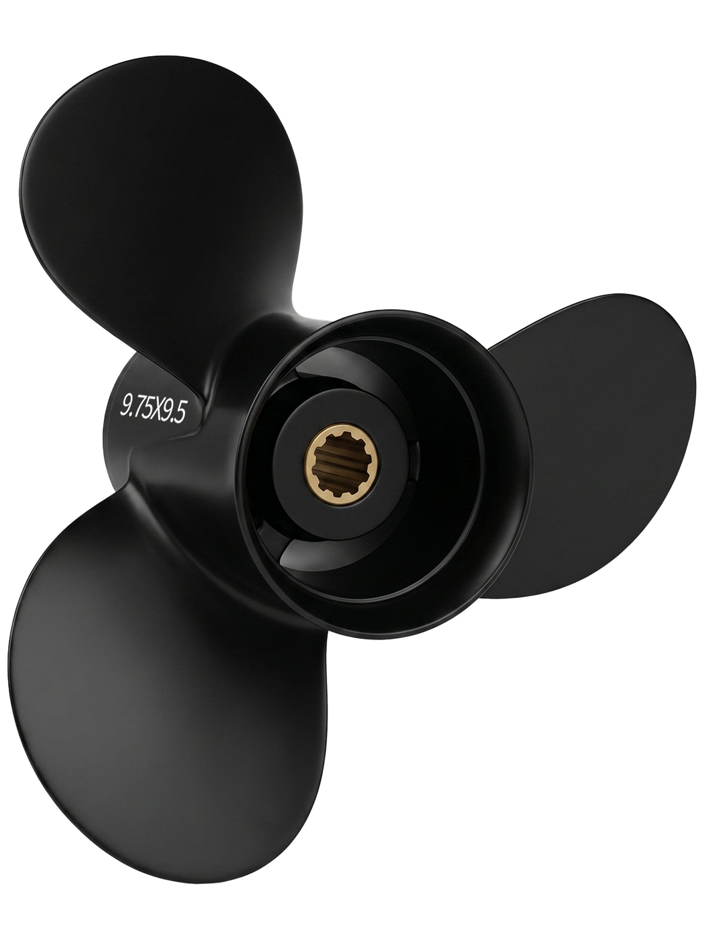 Aluminum Boat Propeller, 9.75 x 9.5, for Mercury Outboard 25-30 HP Motors, 10 Tooth Spline, 3-Blade, RH