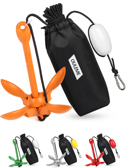 3.5 LB Folding Grapnel Anchor Kit with 40 FT Rope & Buoy, for Boat, Kayak, Canoe, Small Watercraft, SUP, PWC, Jet Ski, Inflatable Paddle Board