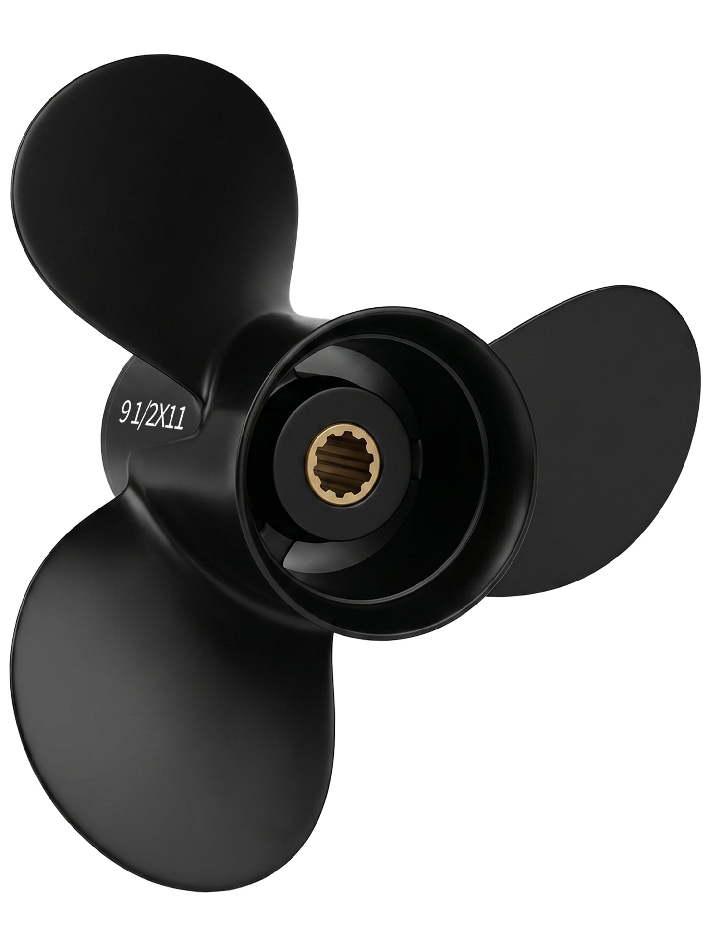 Aluminum Boat Propeller, 9.5 x 11, for Mercury Outboard 25-30 HP Motors, 10 Tooth Spline, 3-Blade, RH