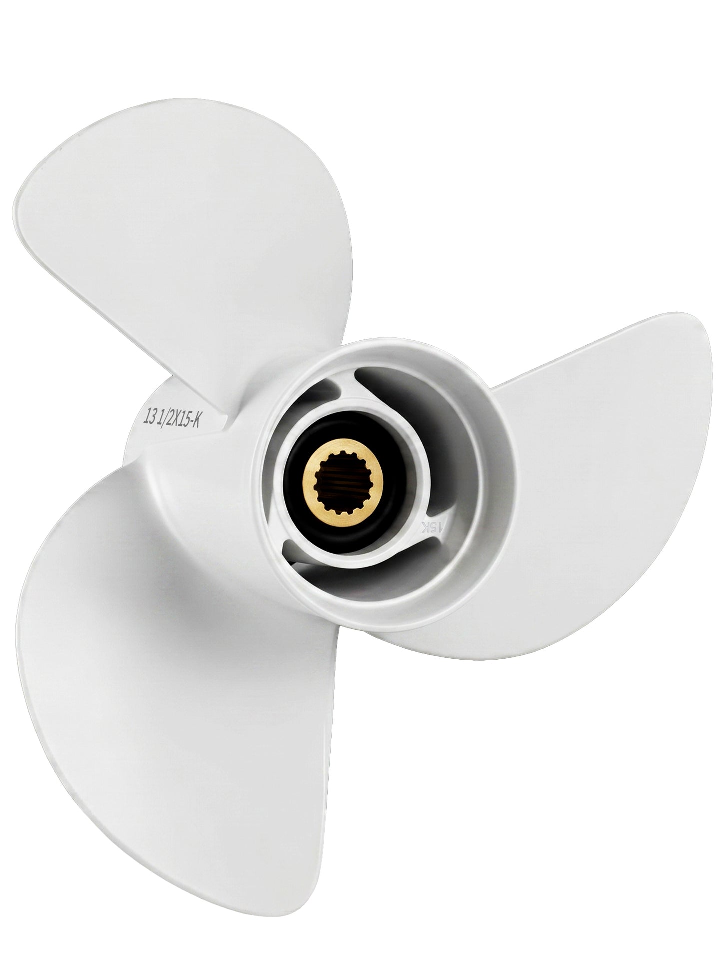Boat Propeller, 13 1/2 x 15, for Yamaha Outboard 50-130 HP Motors, 15 Tooth Spline, 3-Blade, RH