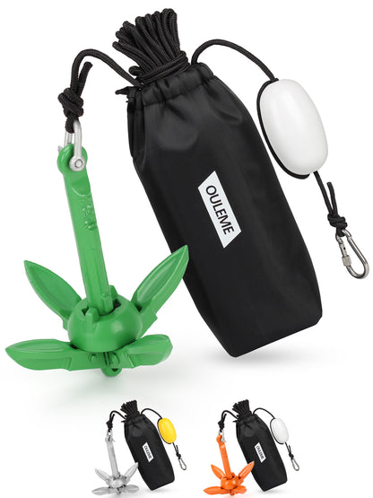 1.5/3.5 LB Folding Grapnel Anchor Kit with 40 FT Rope & Buoy, for Boat, Kayak, Canoe, Small Watercraft, SUP, PWC, Jet Ski, Inflatable Paddle Board