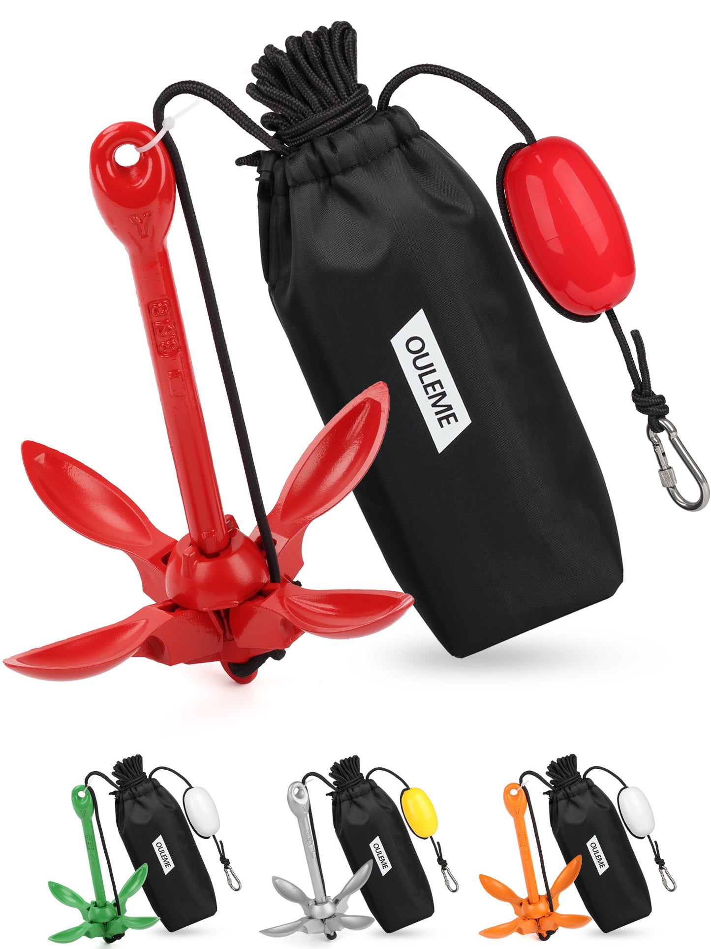 3.5 LB Folding Grapnel Anchor Kit with 40 FT Rope & Buoy, for Boat, Kayak, Canoe, Small Watercraft, SUP, PWC, Jet Ski, Inflatable Paddle Board