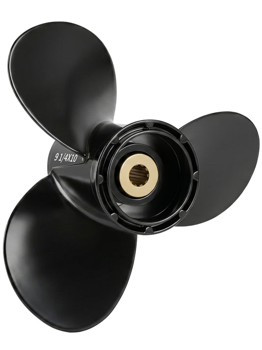 58100-90L60-019 Aluminum Boat Propeller, 9 1/4 x 10, for Suzuki Outboard 8-20 HP Motors, 10 Tooth Spline, 3-Blade, RH
