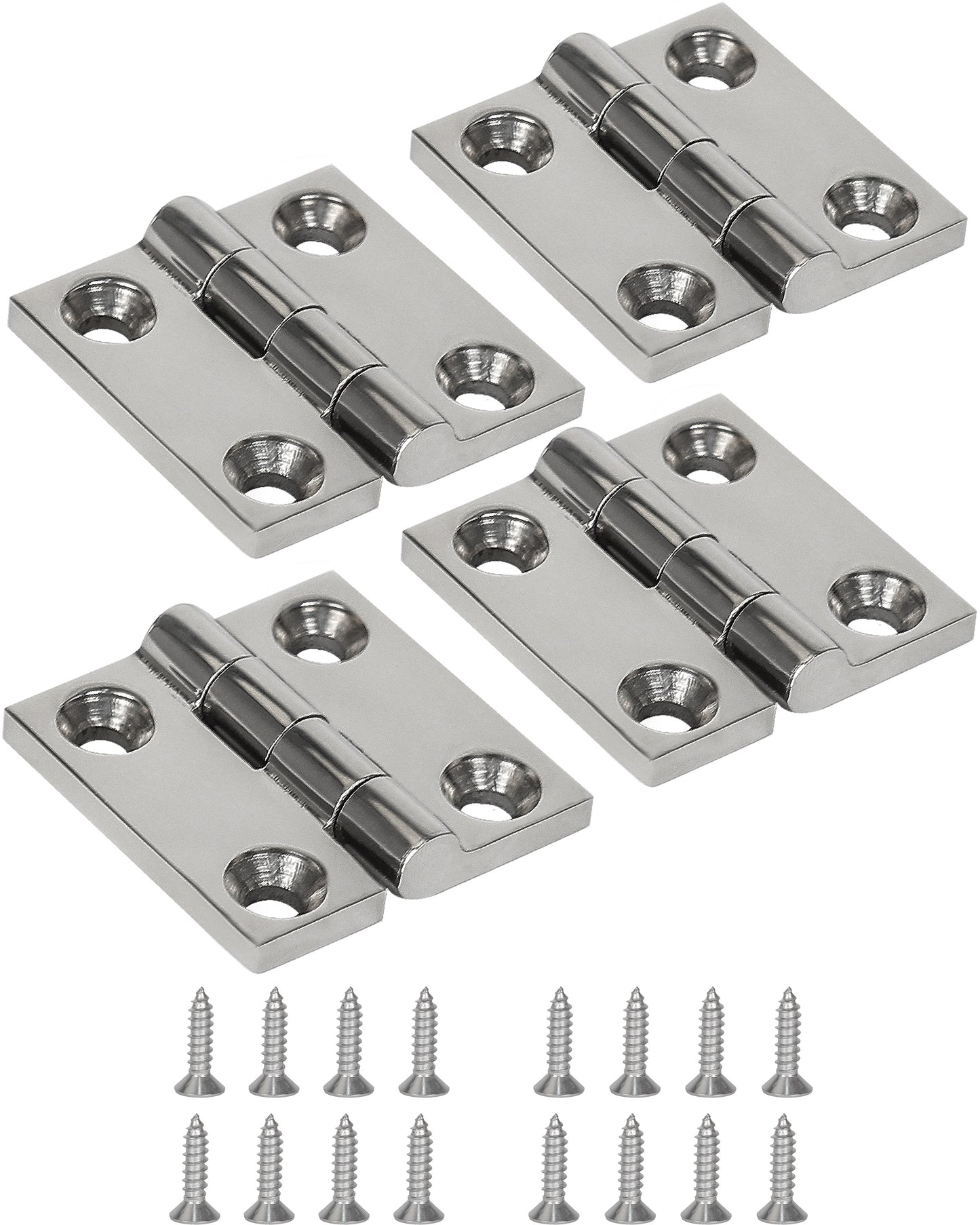 2" x 2" Boat Hinge, 316 Stainless Steel Marine Grade Hatch Hinge with Mounting Screws, Heavy Duty Door Hinge for Yacht, RV, Deck and Home Use, 2-Pack/4-pack