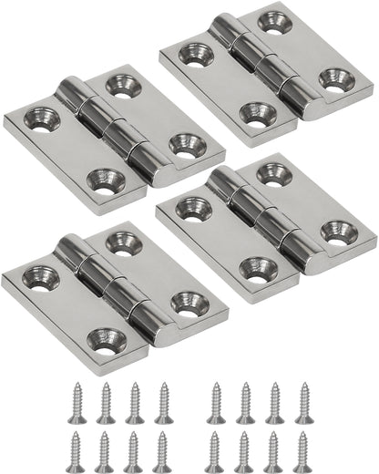 2" x 2" Boat Hinge, 316 Stainless Steel Marine Grade Hatch Hinge with Mounting Screws, Heavy Duty Door Hinge for Yacht, RV, Deck and Home Use, 2-Pack/4-pack