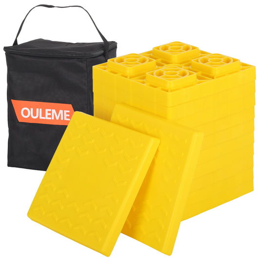 RV Leveling Blocks, 12 Pack Stackable Jack Blocks, with Carrying Bag, OLM-1901P