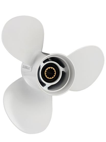 Stainless Steel Boat Propeller, 11 3/8 x 12, for Yamaha Outboard 40/48/50/55/60 HP Motors, 13 Tooth Spline, 3-Blade, RH