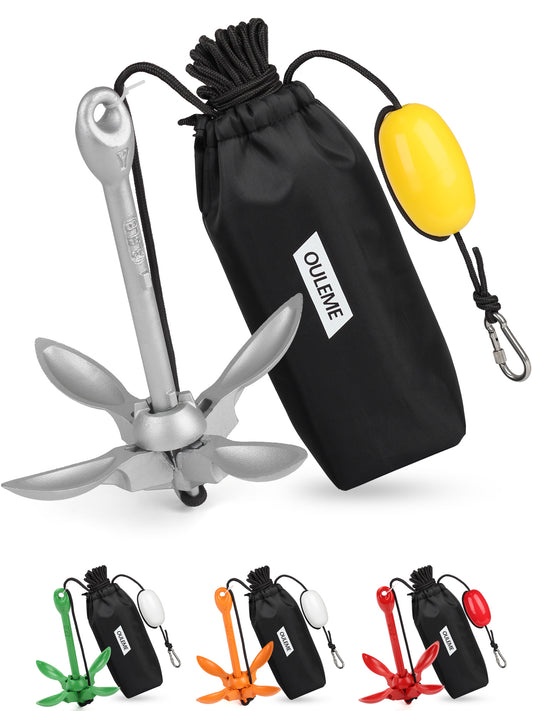 3.5 LB Folding Grapnel Anchor Kit with 40 FT Rope & Buoy, for Boat, Kayak, Canoe, Small Watercraft, SUP, PWC, Jet Ski, Inflatable Paddle Board