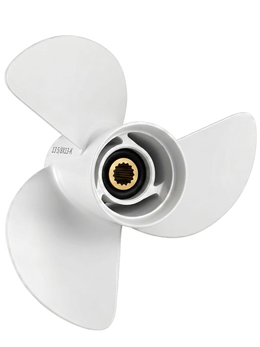 Boat Propeller, 13 5/8 x 13, for Yamaha Outboard 50-130 HP Motors, 15 Tooth Spline, 3-Blade, RH