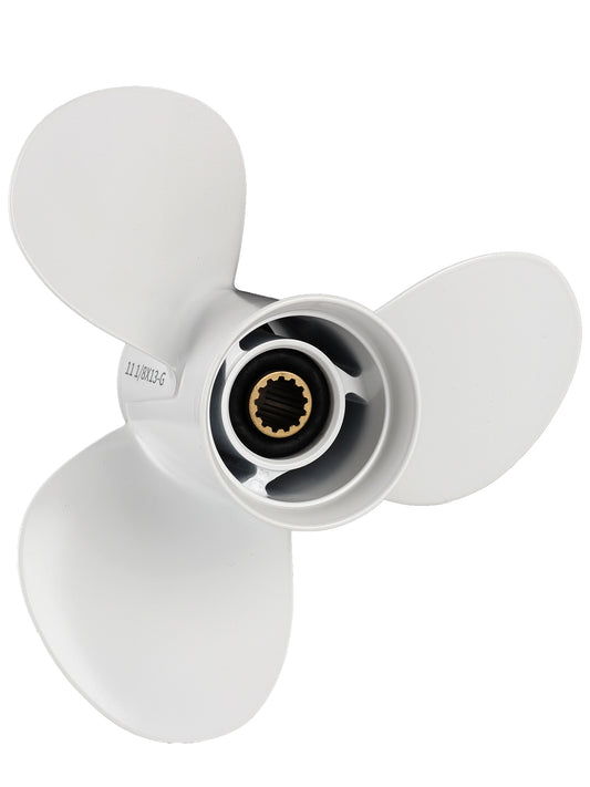 Stainless Steel Boat Propeller, 11 1/8 x 13, for Yamaha Outboard 40/48/50/55/60 HP Motors, 13 Tooth Spline, 3-Blade, RH