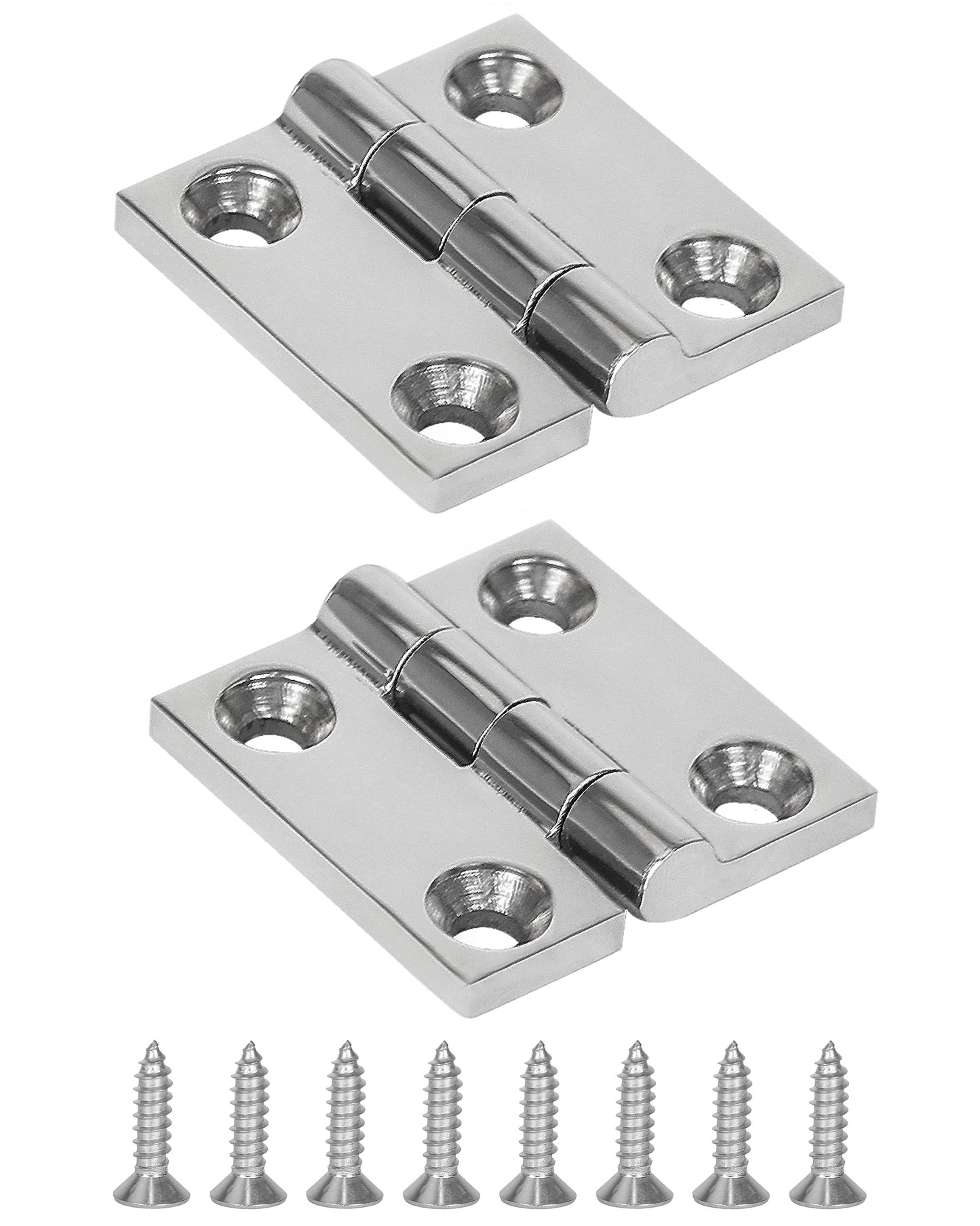 2" x 2" Boat Hinge, 316 Stainless Steel Marine Grade Hatch Hinge with Mounting Screws, Heavy Duty Door Hinge for Yacht, RV, Deck and Home Use, 2-Pack/4-pack