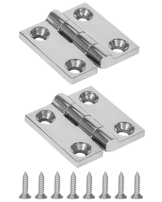 2" x 2" Boat Hinge, 316 Stainless Steel Marine Grade Hatch Hinge with Mounting Screws, Heavy Duty Door Hinge for Yacht, RV, Deck and Home Use, 2-Pack/4-pack