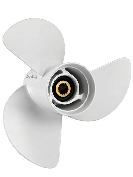 Boat Propeller 13 1/4 x 17, for Yamaha Outboard 50-130 HP Motors, 15 Tooth Spline, 3-Blade, RH