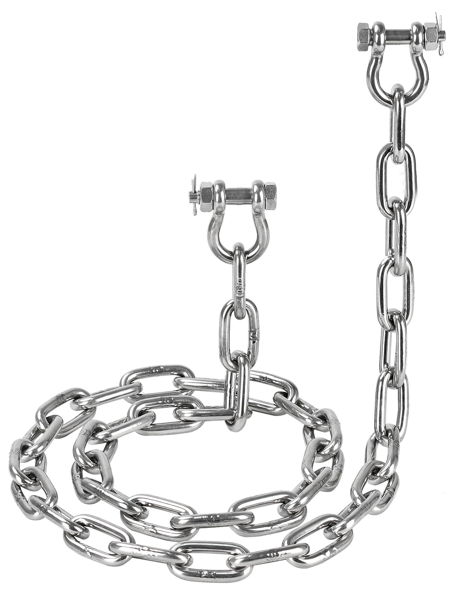 1/4" 316 Stainless Steel Boat Anchor Chain Kit, Heavy-Duty Marine Lead Chain with 2 Anti-Off Shackles for Pontoon & Sailboat