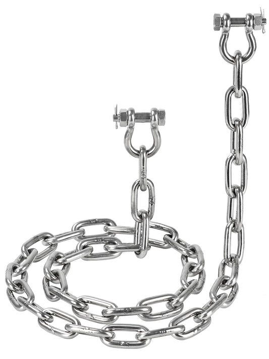 1/4" 316 Stainless Steel Boat Anchor Chain Kit, Heavy-Duty Marine Lead Chain with 2 Anti-Off Shackles for Pontoon & Sailboat