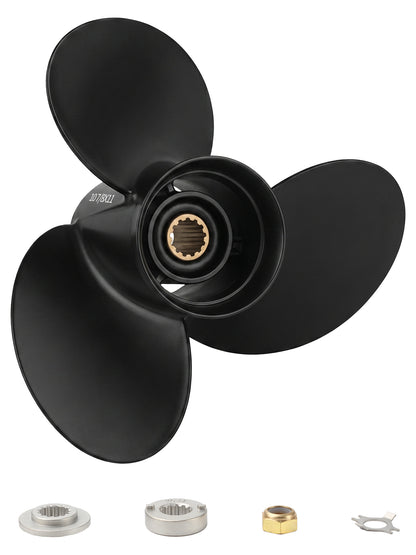 10 7/8 x 11 Aluminum Boat Propeller, for Mercury Outboard 25-75 HP Motors, 13 Tooth Spline, 3-Blade, RH