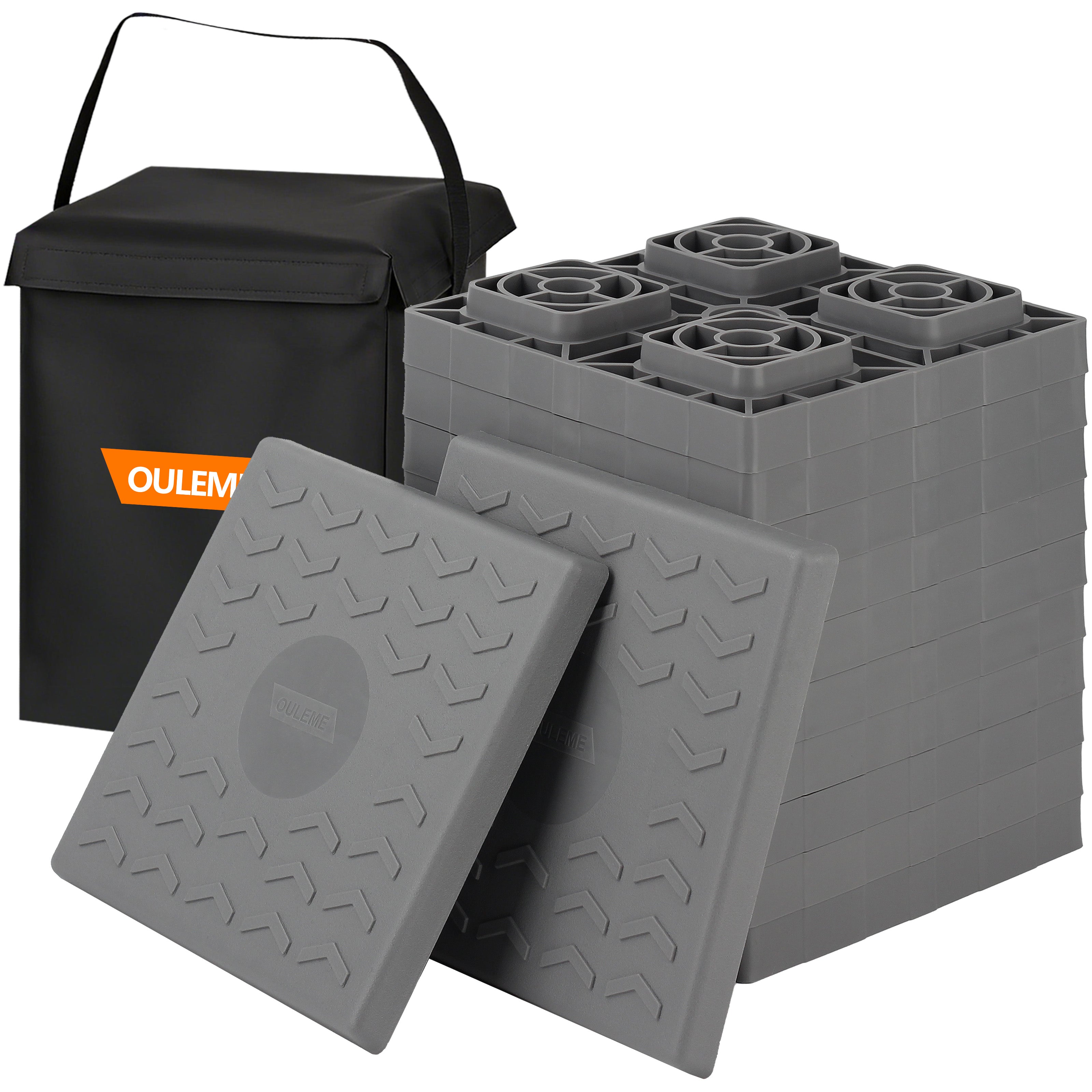 Bullke Rv Leveling Blocks OULEME 12 Pack RV Leveling Blocks, Stackable Jack Blocks, Interlocking