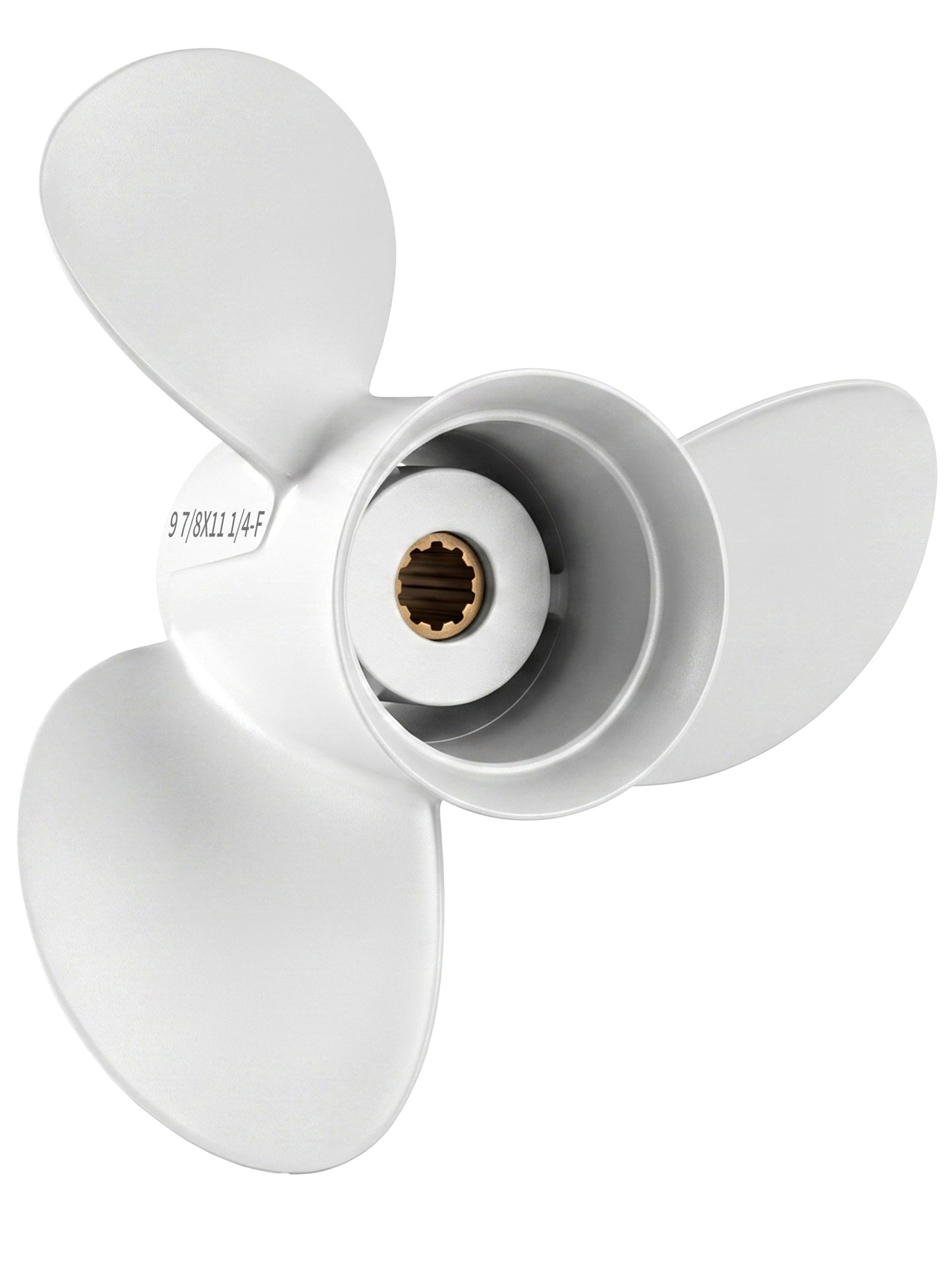 664-45947-01-EL Aluminum Boat Propeller, 9 7/8 x 11 1/4, for Yamaha Outboard 20-30 HP Motors, 10 Tooth Spline, 3-Blade, RH