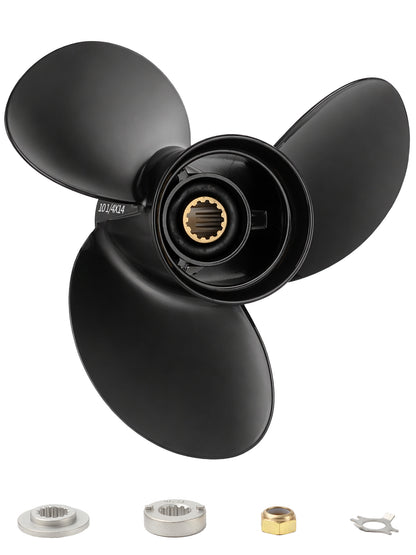 10 1/4 x 14 Aluminum Boat Propeller, for Mercury Outboard 25-75 HP Motors, 13 Tooth Spline, 3-Blade, RH