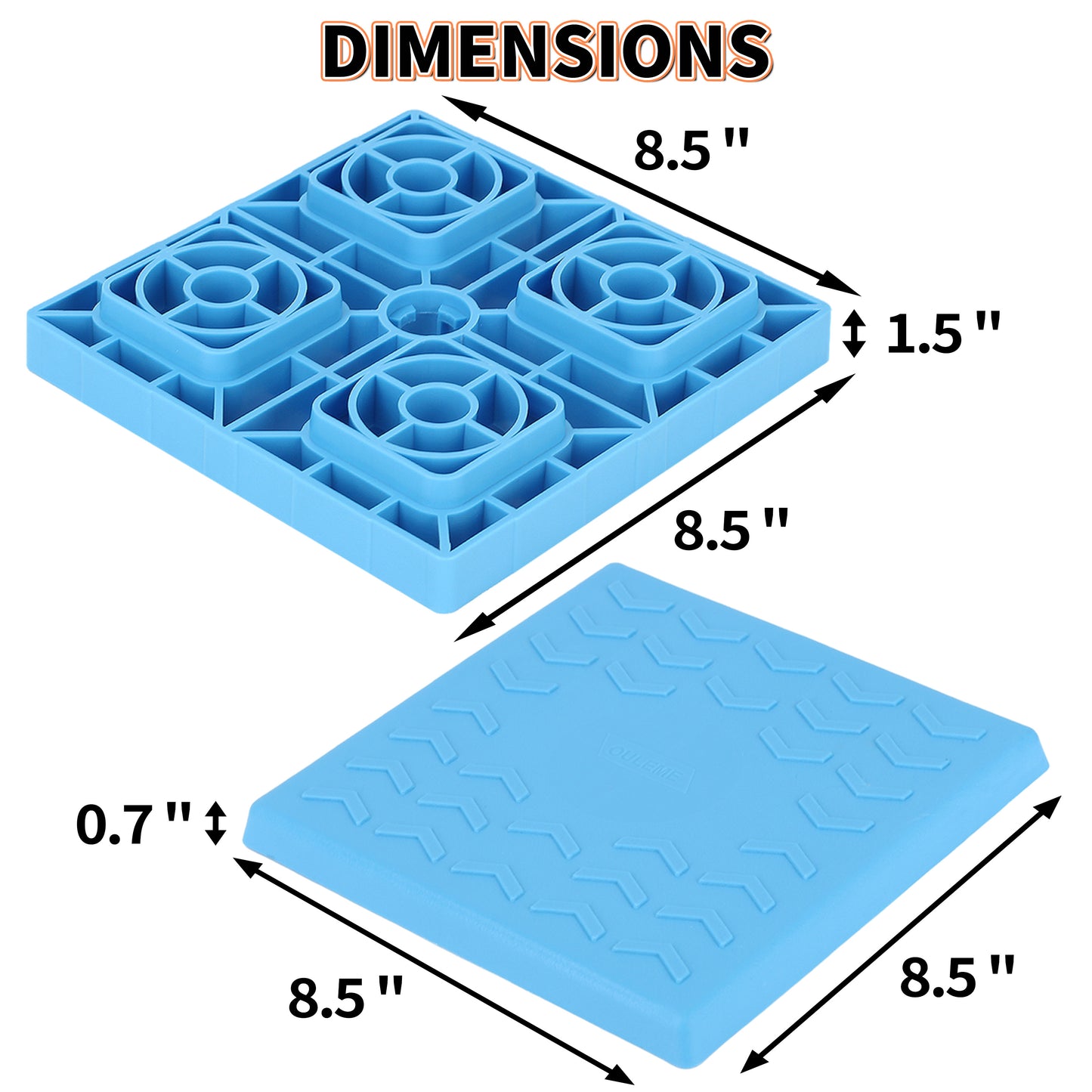 OULEME 12 Pack RV Leveling Blocks, Stackable Jack Blocks, Interlocking Leveling Pads with Carrying Bag, for Camper Travel Trailer, Blue