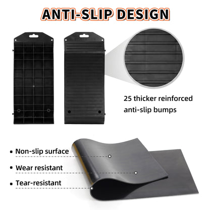 4PK Anti-Slip Tire Protector Saver Ramps, Prevent Flat Spot, Black, for Your Luxury Car, Truck, RV, Camper, Travel, Trailer, Motohome