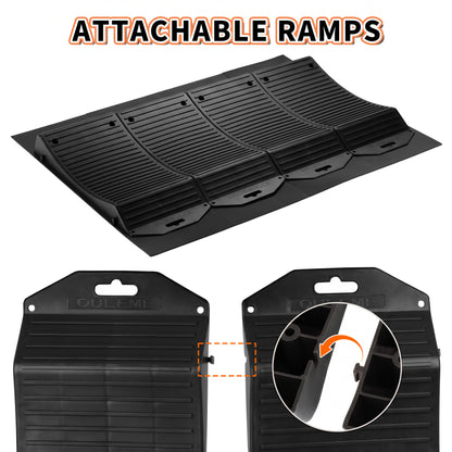 4PK Anti-Slip Tire Protector Saver Ramps, Prevent Flat Spot, Black, for Your Luxury Car, Truck, RV, Camper, Travel, Trailer, Motohome