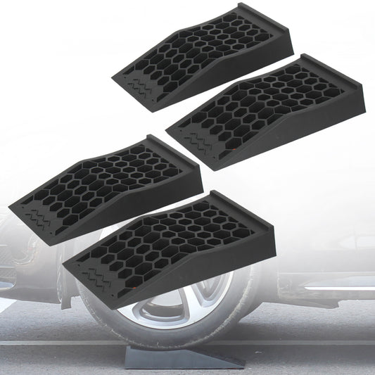 Low Profile Car Service Ramp with Anti-Slip Pads, 4 Pack for Oil Changes,  OLM-1301P2