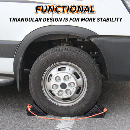 Premium Rubber Wheel Chock with Carry Handle, Solid RV Tire Chock for Camper, 8.5" x 4" x 6"