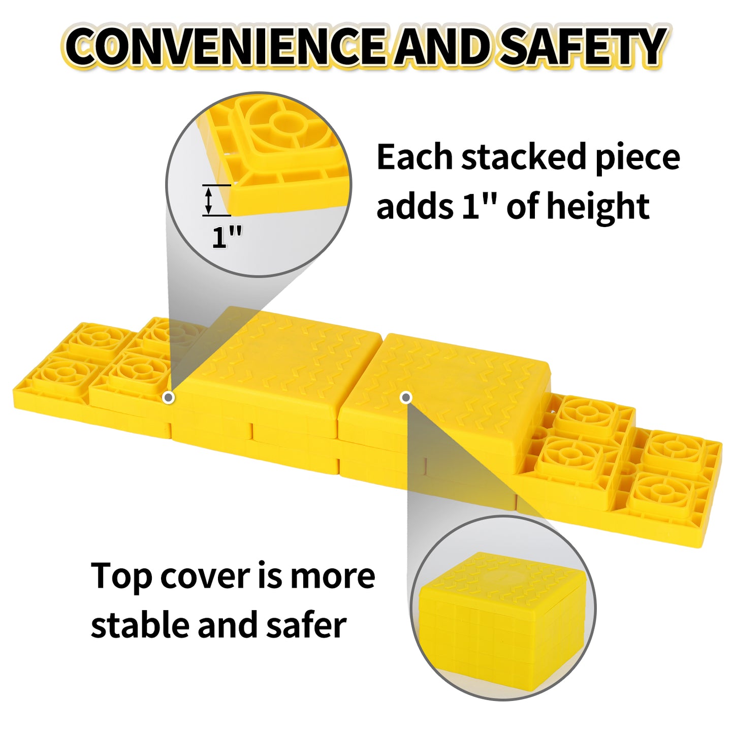 OULEME 24 Pack RV Leveling Blocks, Stackable Jack Blocks, Interlocking Leveling Pads with Carrying Bag, for Camper Travel Trailer