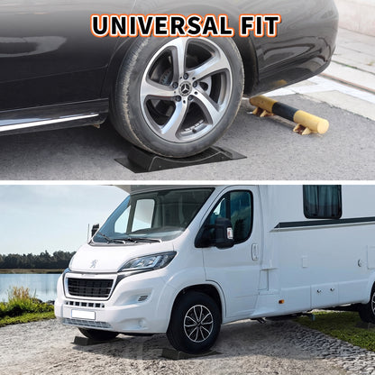 4PK Anti-Slip Tire Protector Saver Ramps, Prevent Flat Spot, Black, for Your Luxury Car, Truck, RV, Camper, Travel, Trailer, Motohome