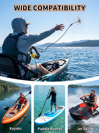 1.5/3.5 LB Folding Grapnel Anchor Kit with 40 FT Rope & Buoy, for Boat, Kayak, Canoe, Small Watercraft, SUP, PWC, Jet Ski, Inflatable Paddle Board