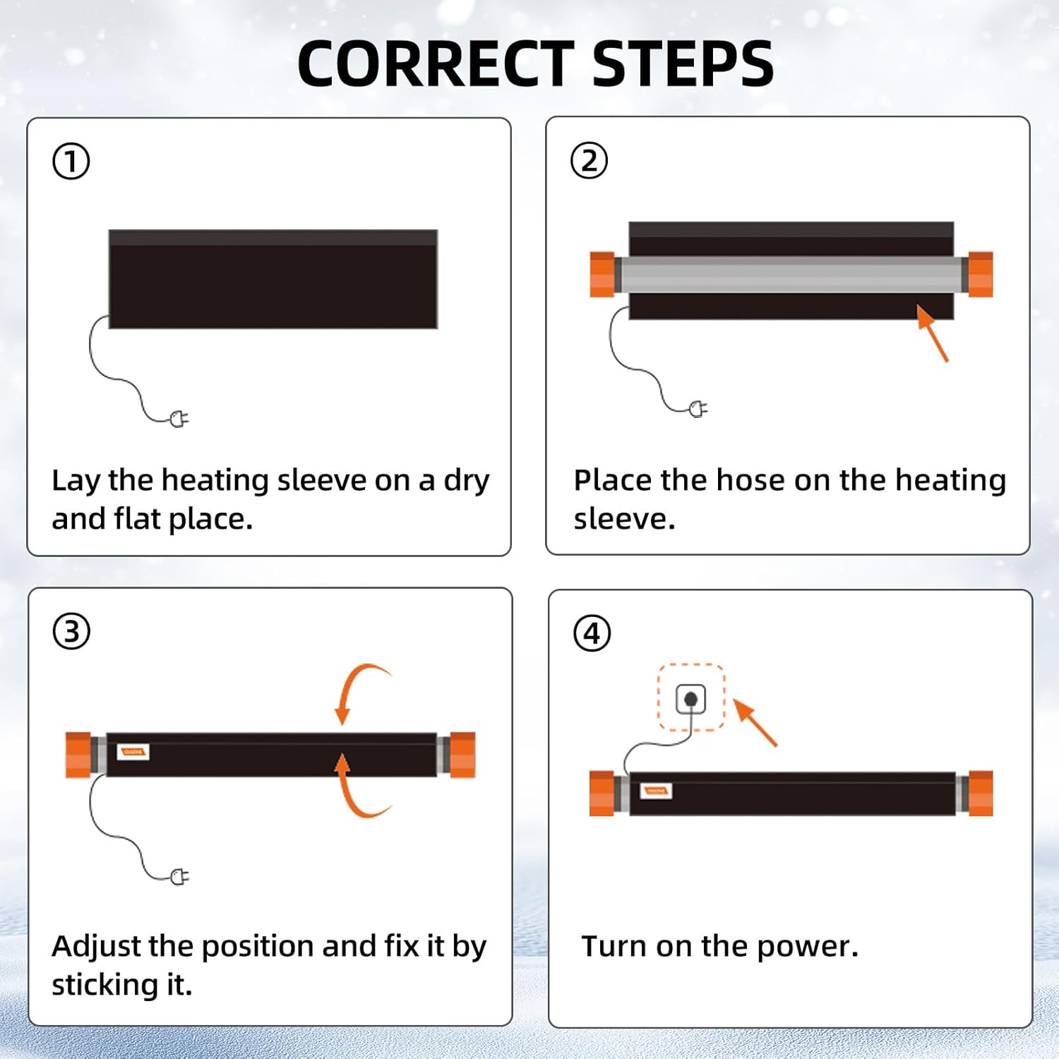 Heated sewer water hose