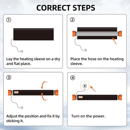 Heated sewer water hose