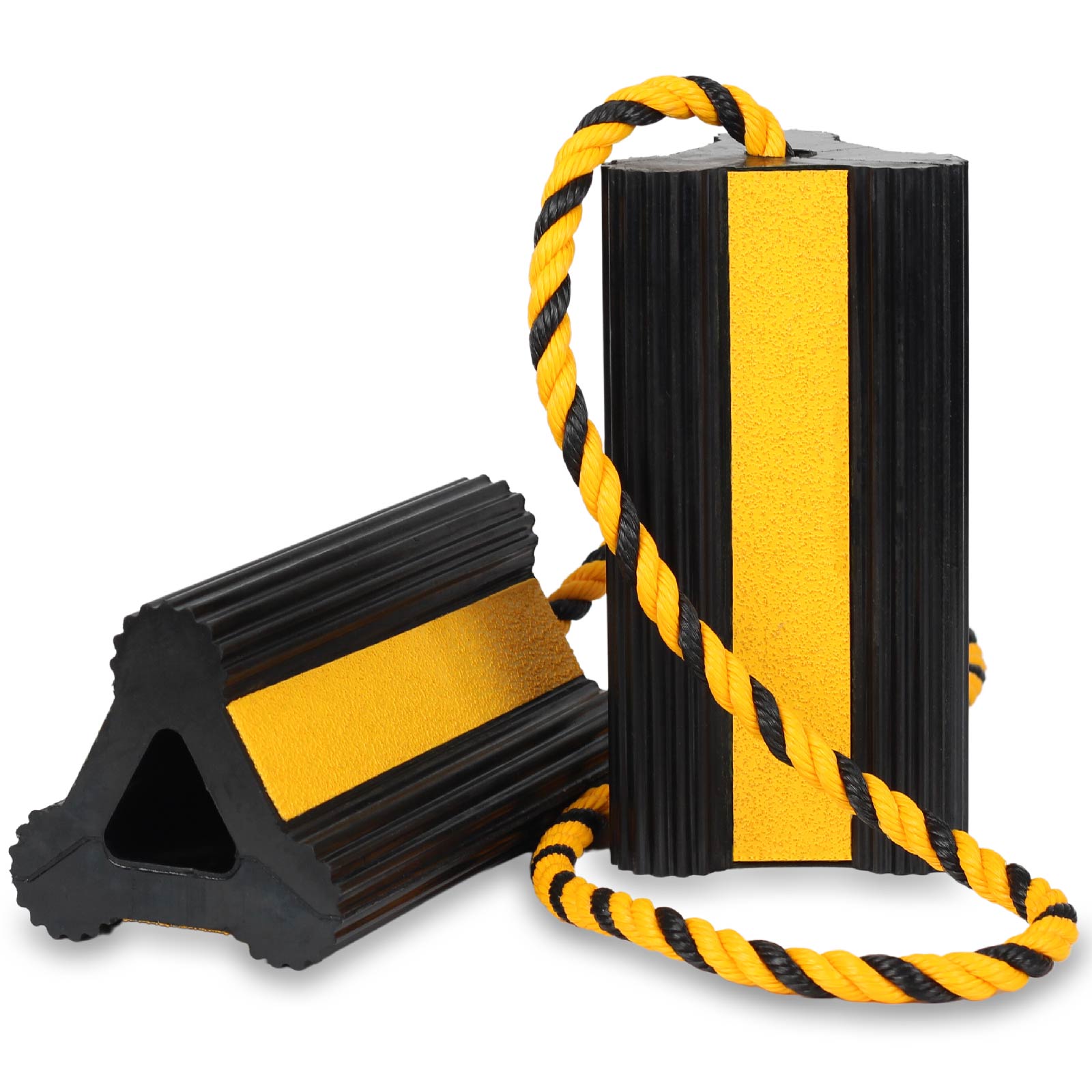 Chocks With Rope Heavy Duty Rubber Wheel Chock, Non-Slip Tire Stopper Block ,with Rope ...