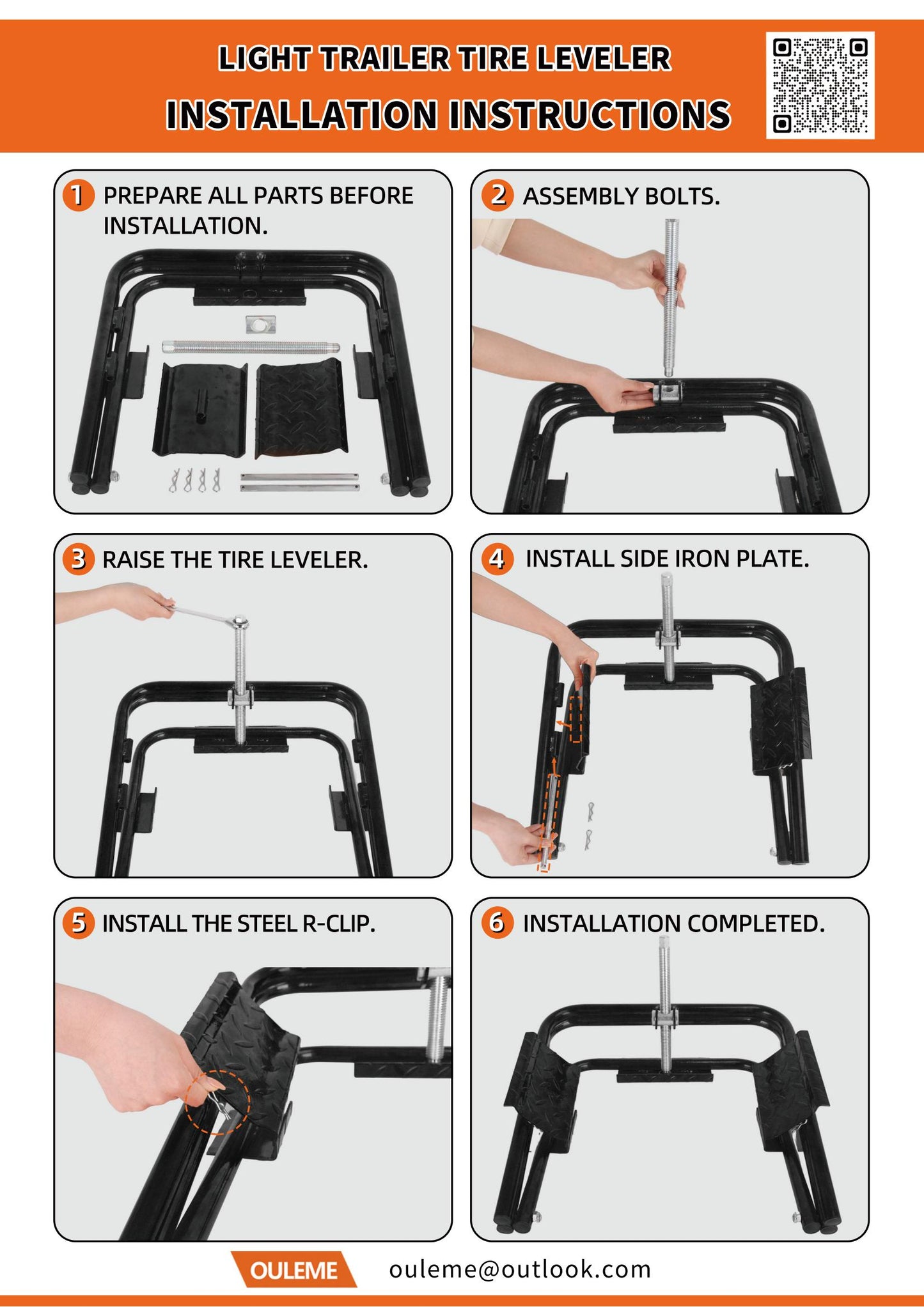 Light Trailer Tire Leveler with Ratchet Wrench, Fits Most 13", 14" and 15" Trailer Wheels, OLM-TTL01