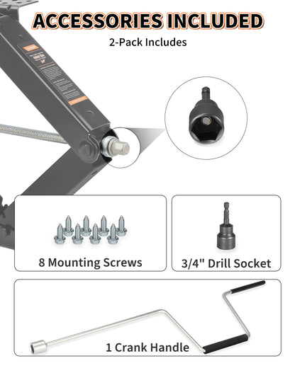 OULEME 24" RV Camper Scissor Jack, Heavy Duty 9500 lbs Travel Trailer Leveling Stabilizer with Crank Handle & Drill Socket