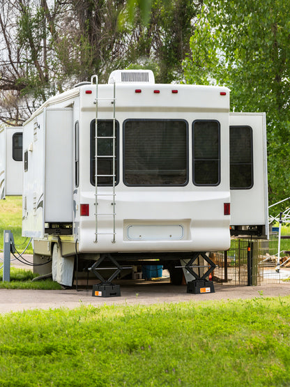 OULEME 24" RV Camper Scissor Jack, 6500 lbs Travel Trailer Leveling Stabilizer with Crank Handle & Drill Socket