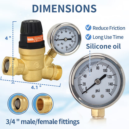 RV Water Pressure Regulator Valve