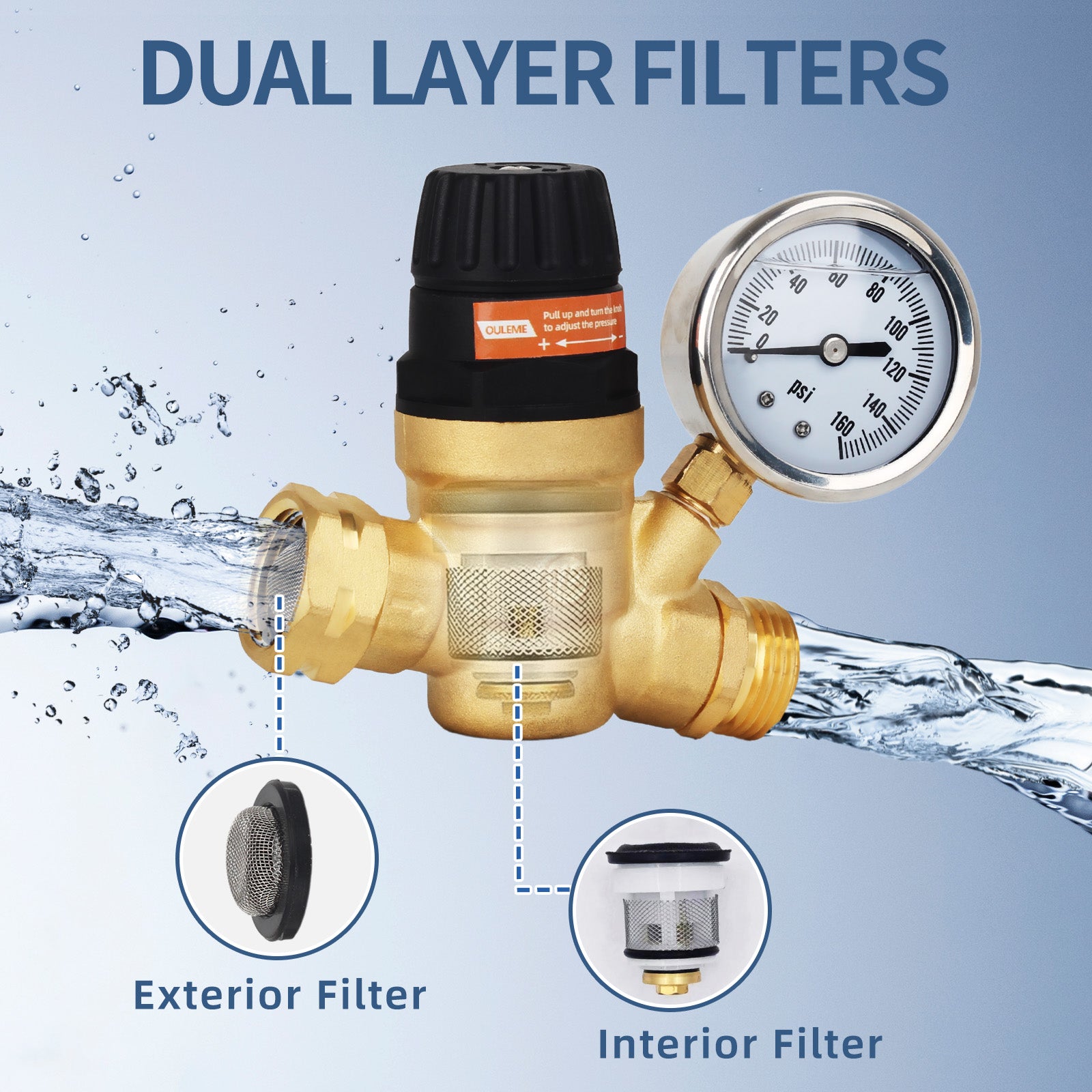RV Water Pressure Regulator Valve