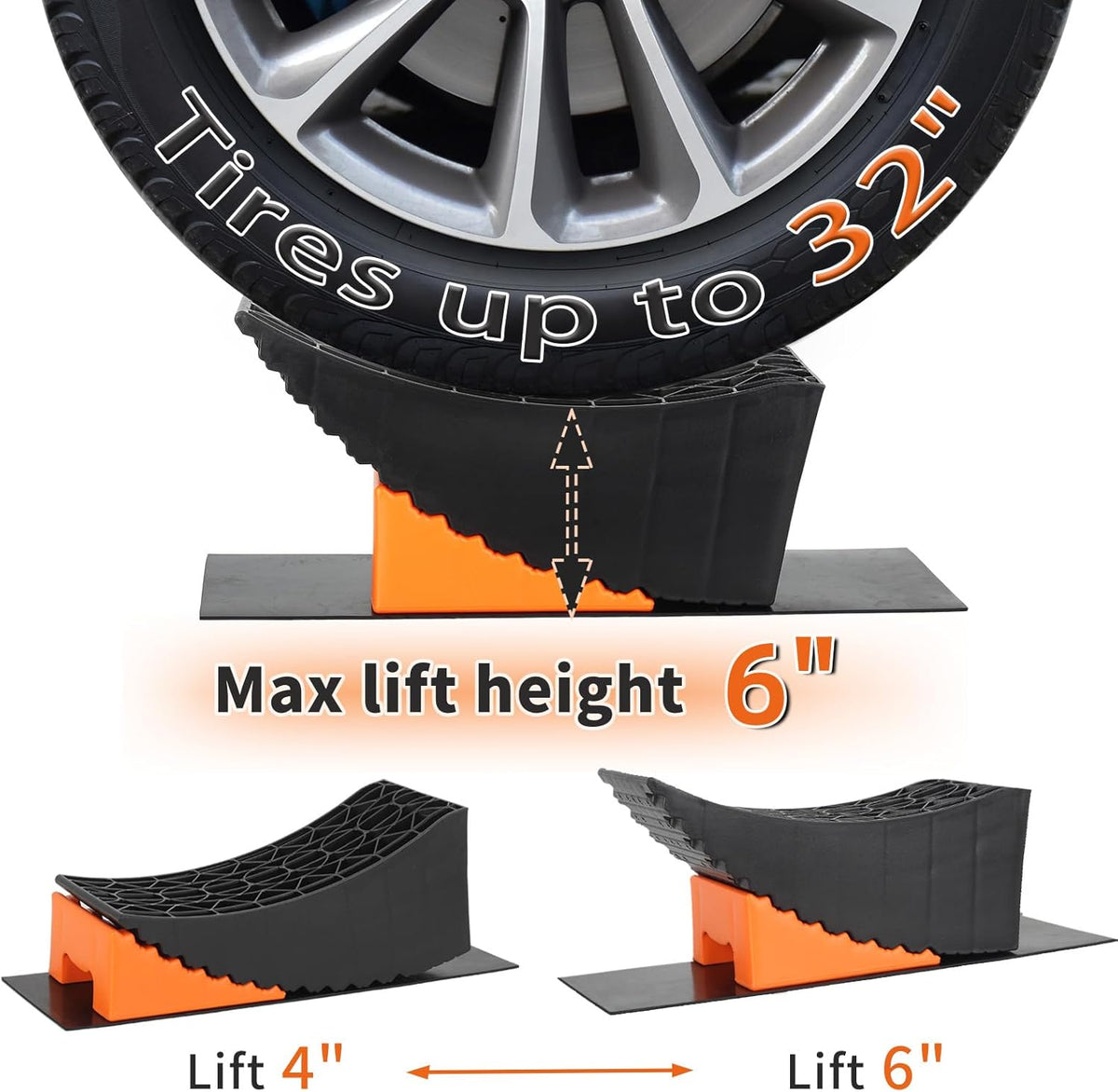 Tire Rotation Ramps Rampe Motoneige OULEME Raised Tire Change Ramp For RV & Trailer - 6 ...