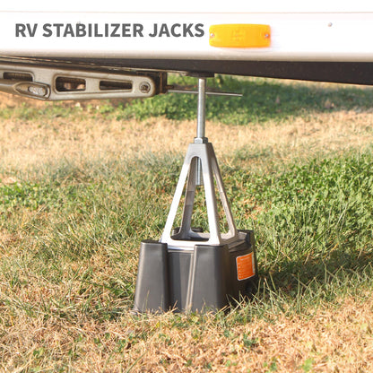 RV Stabilizer Jacks, Stack Jack Stands with Additional Screw Nuts and Cushion Rubber Mats - 4 Pack, OLM-RSJ01