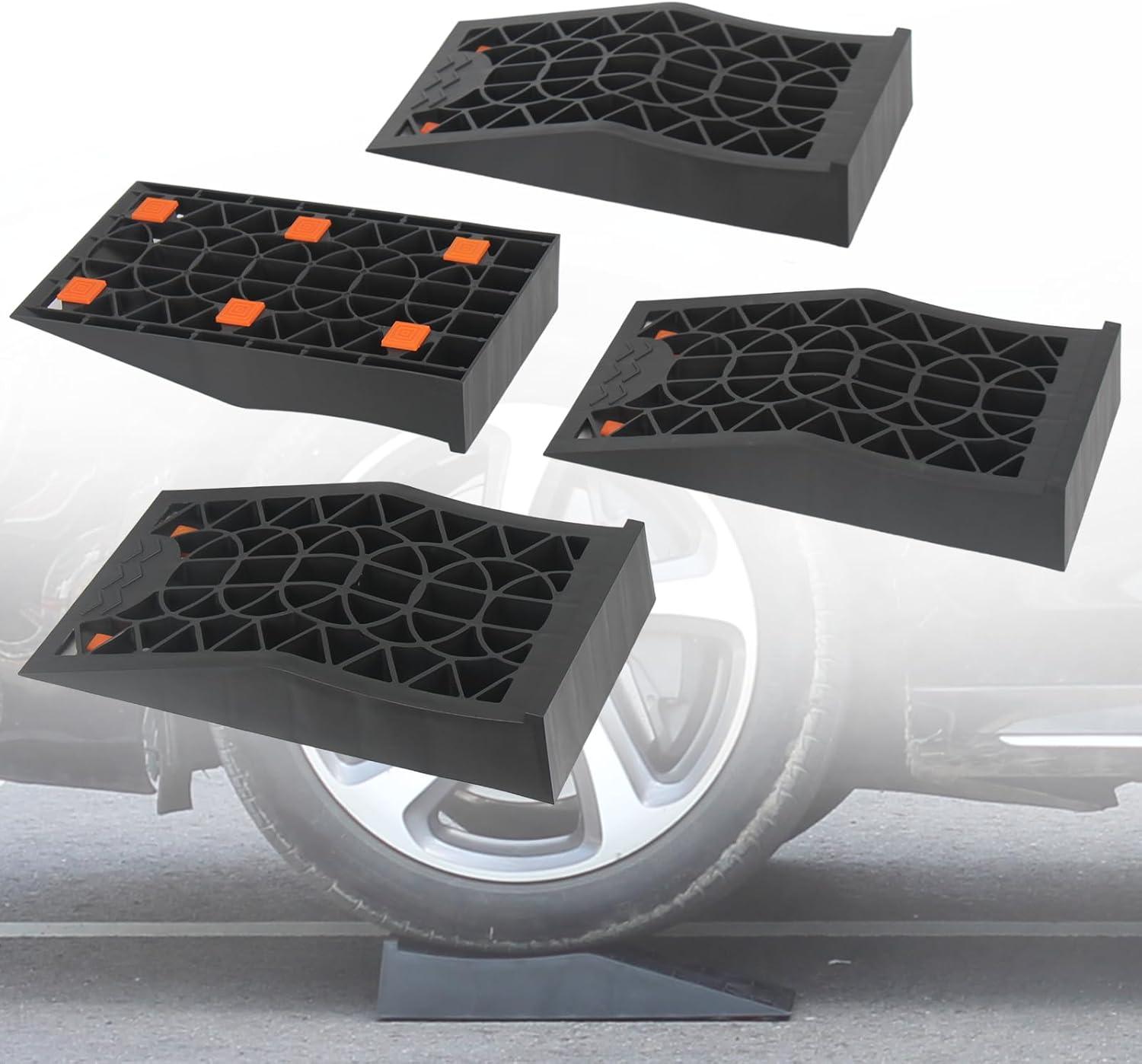 Low Profile Car Service Ramp,Tire Ramp, for Oil Changes, Jack Support ...