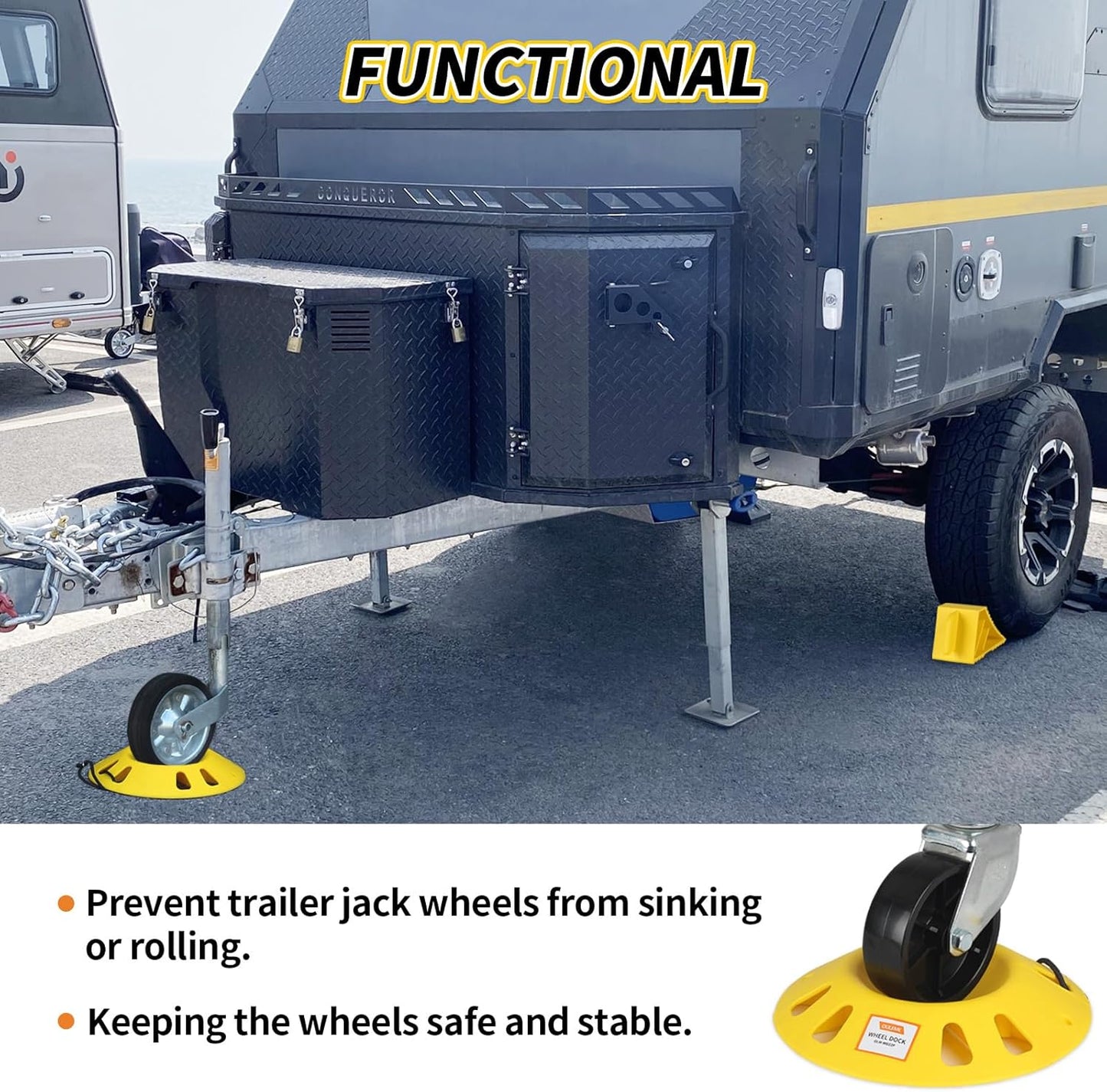 Trailer Jack Chock Wheel Dock