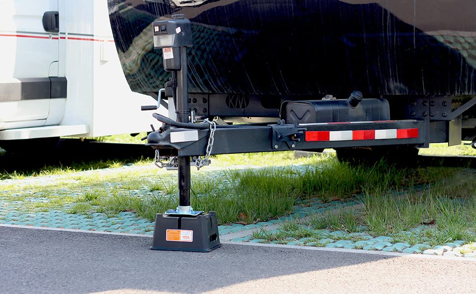 Trailer Jack Block, fits Tongue Stand Jack Post/Wheels, Round and Square Stabilizer Foot, Supports up to 15,000 lbs, OLM-GT25H